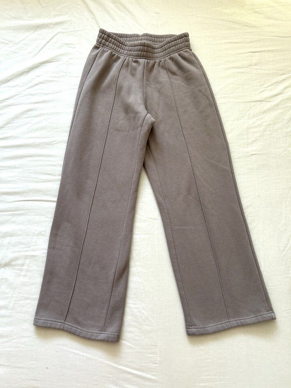 Wide Leg Greige Mauve Grey Knit Lounge Pants Women S High Rise Sweatpants Pullon